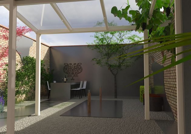 NoeMar terrasoverkapping 3.06 x 2.5 meter creme wit 3