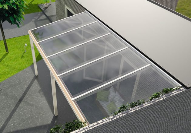 NoeMar terrasoverkapping 5.06 meter creme wit 5