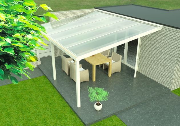 NoeMar terrasoverkapping 5.06 meter creme wit 5