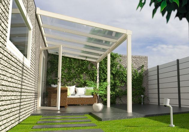 NoeMar terrasoverkapping 5.06 meter creme wit 5