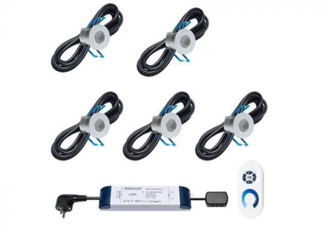 LED verlichting terrasoverkapping 6.06 meter set van 5x3w spots