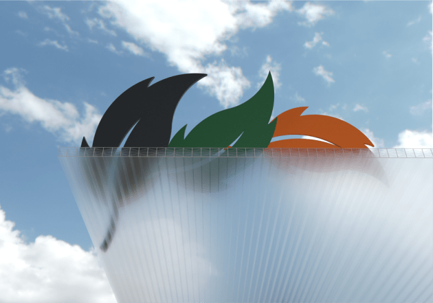 Polycarbonaat kanaalplaat, transparant, 0.98 meter x 2.0 meter