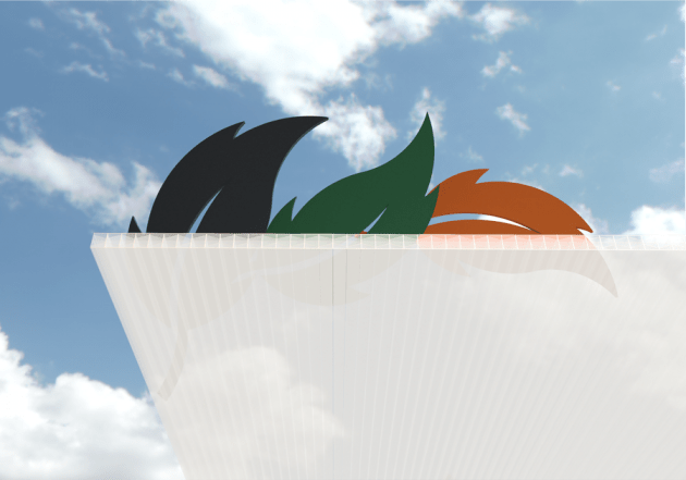 Polycarbonaat kanaalplaat, opaal wit, 0.98 meter x 2.5 meter