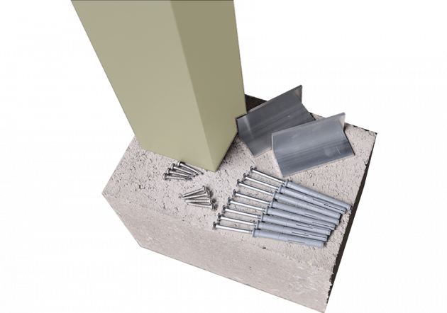 Extra staander 2.5 meter lang inclusief betonvoet en bevestigingsmateriaal crème wit
