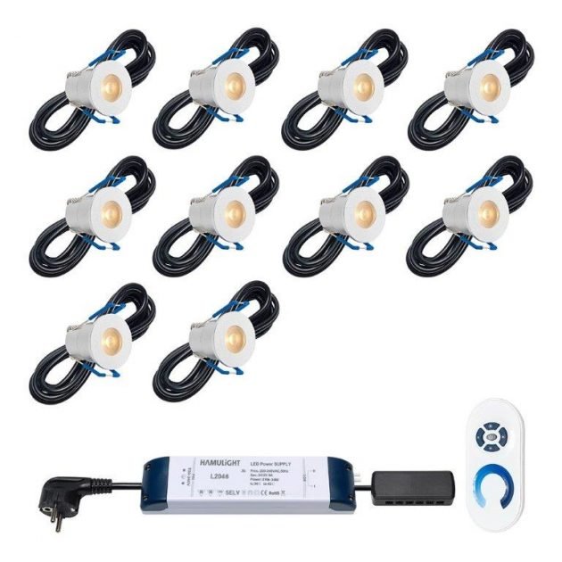 LED verlichting terrasoverkapping 7.06 meter set van 10x3w spots