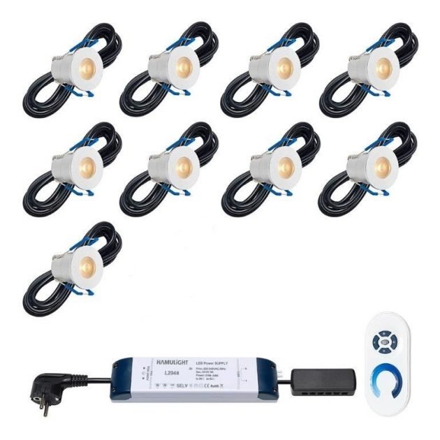 LED verlichting terrasoverkapping 10.06 meter set van 9x3w